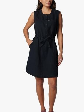 Columbia Sleeveless Button Front Tie-Waist Dress